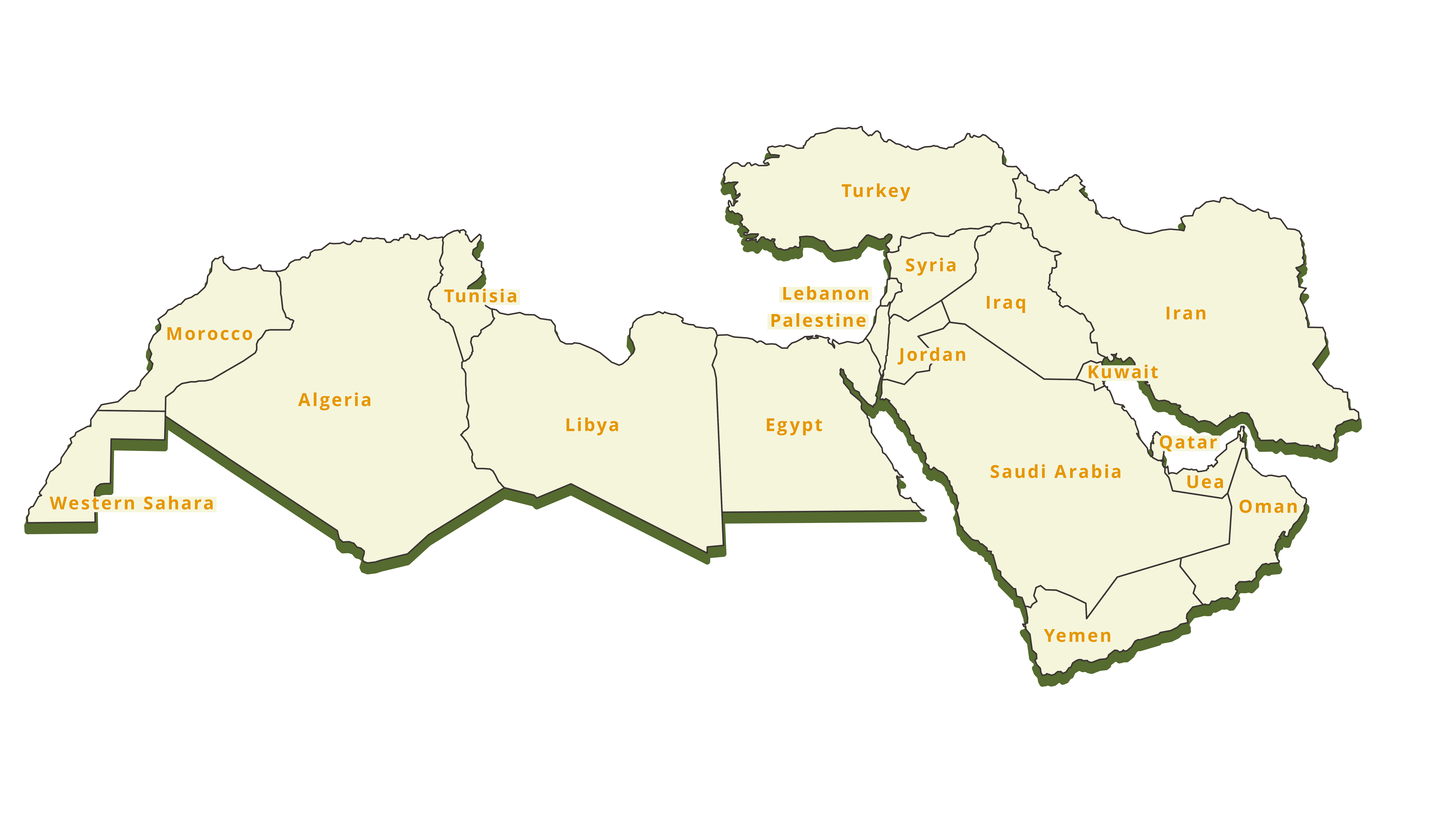 Map of MENA Region